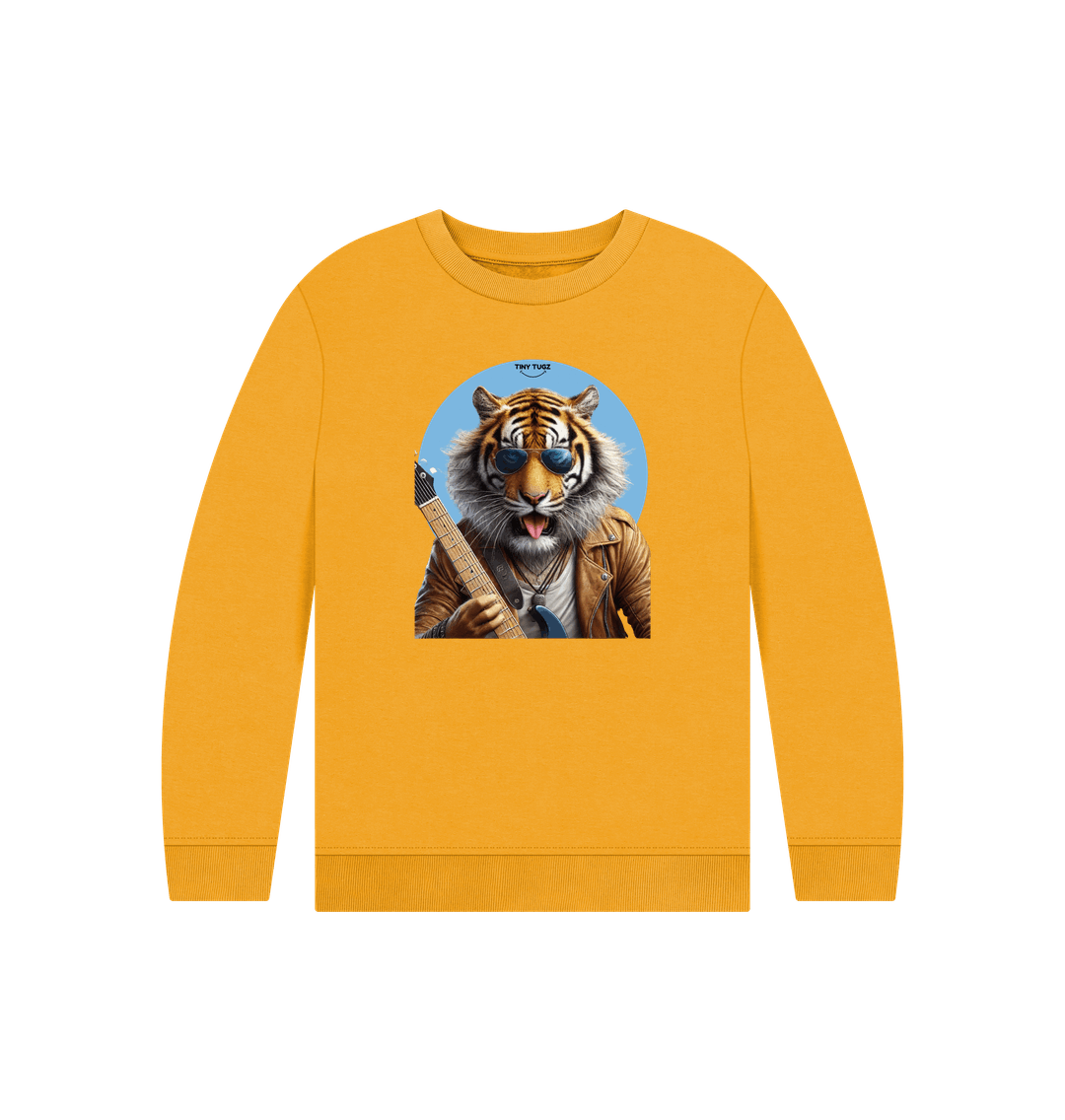Mustard Printed Kids Jumper