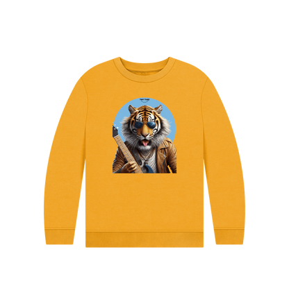 Mustard Printed Kids Jumper