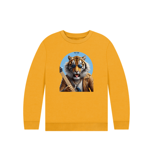 Mustard Printed Kids Jumper