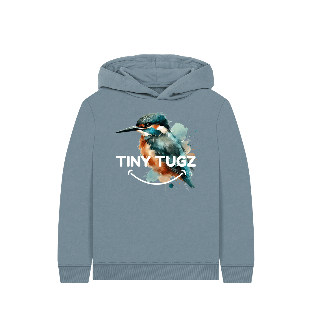 Stone Blue Printed Kids Hoodie