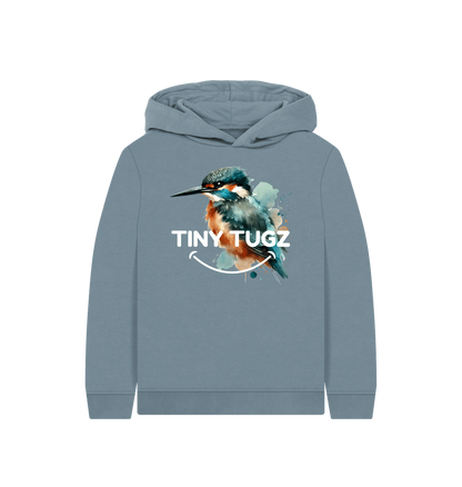 Stone Blue Printed Kids Hoodie