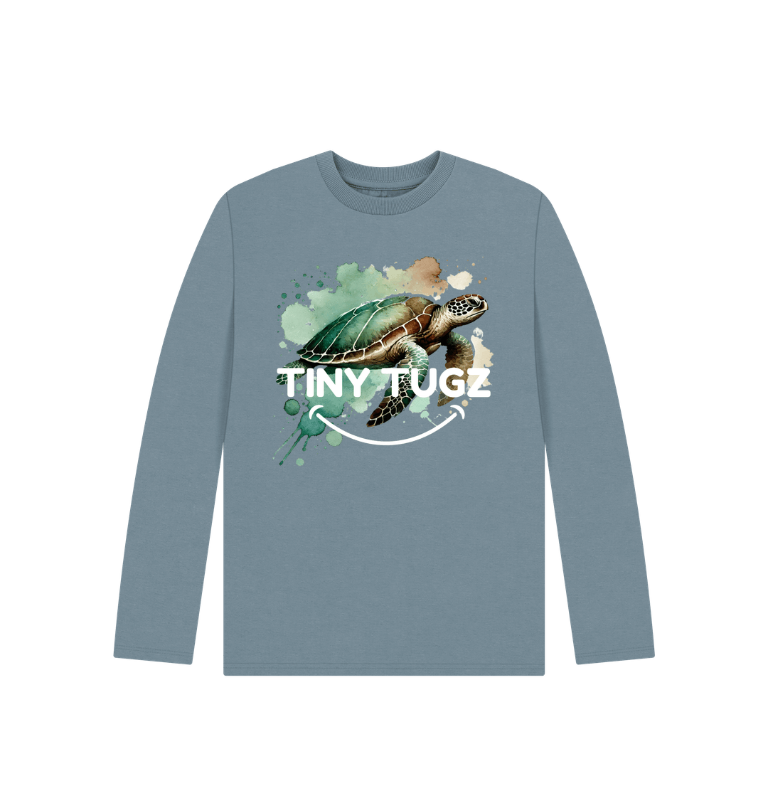 Stone Blue Printed Kids T-Shirt