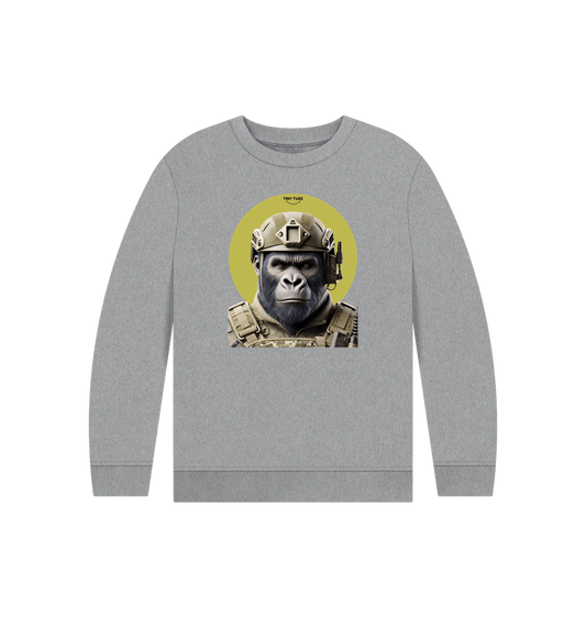 Athletic Grey Printed Kids Jumper