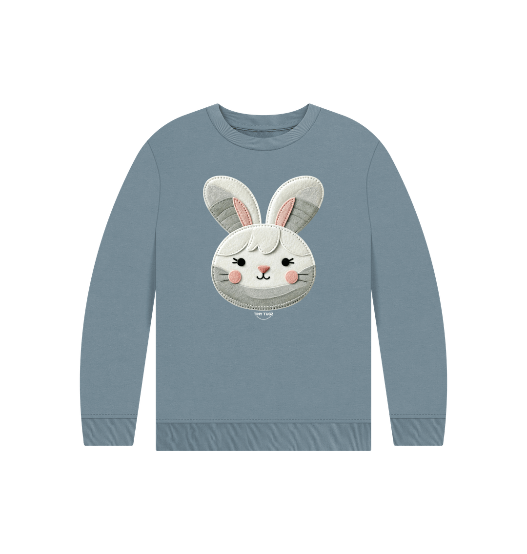 Stone Blue Printed Kids Jumper