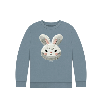 Stone Blue Printed Kids Jumper