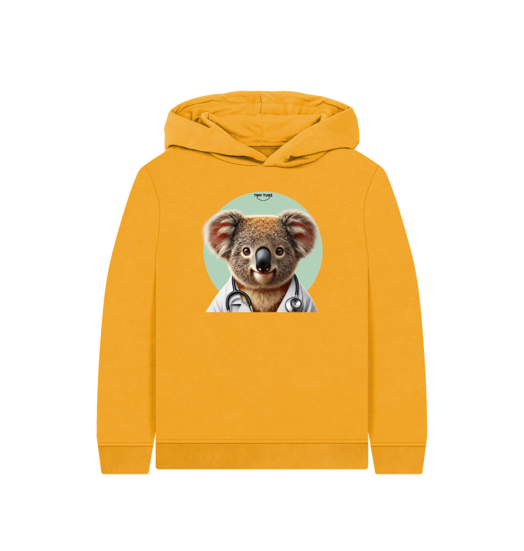Mustard Printed Kids Hoodie