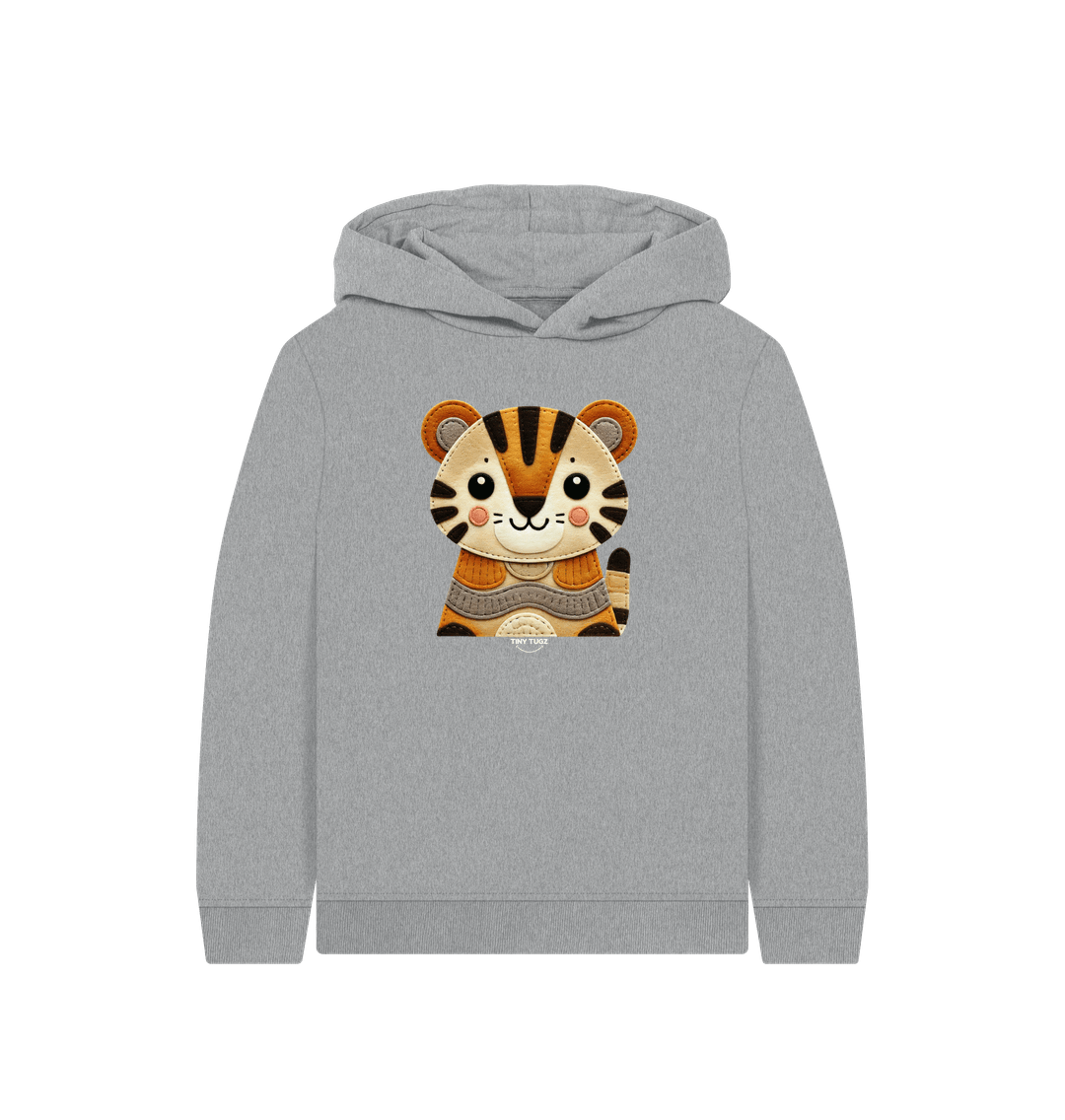 Athletic Grey Printed Kids Hoodie