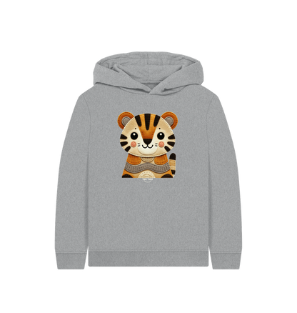 Athletic Grey Printed Kids Hoodie