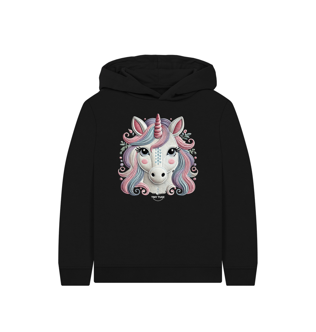 Black Printed Kids Hoodie