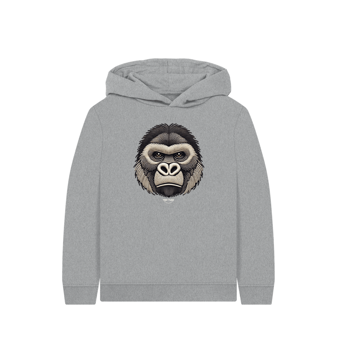 Athletic Grey Printed Kids Hoodie