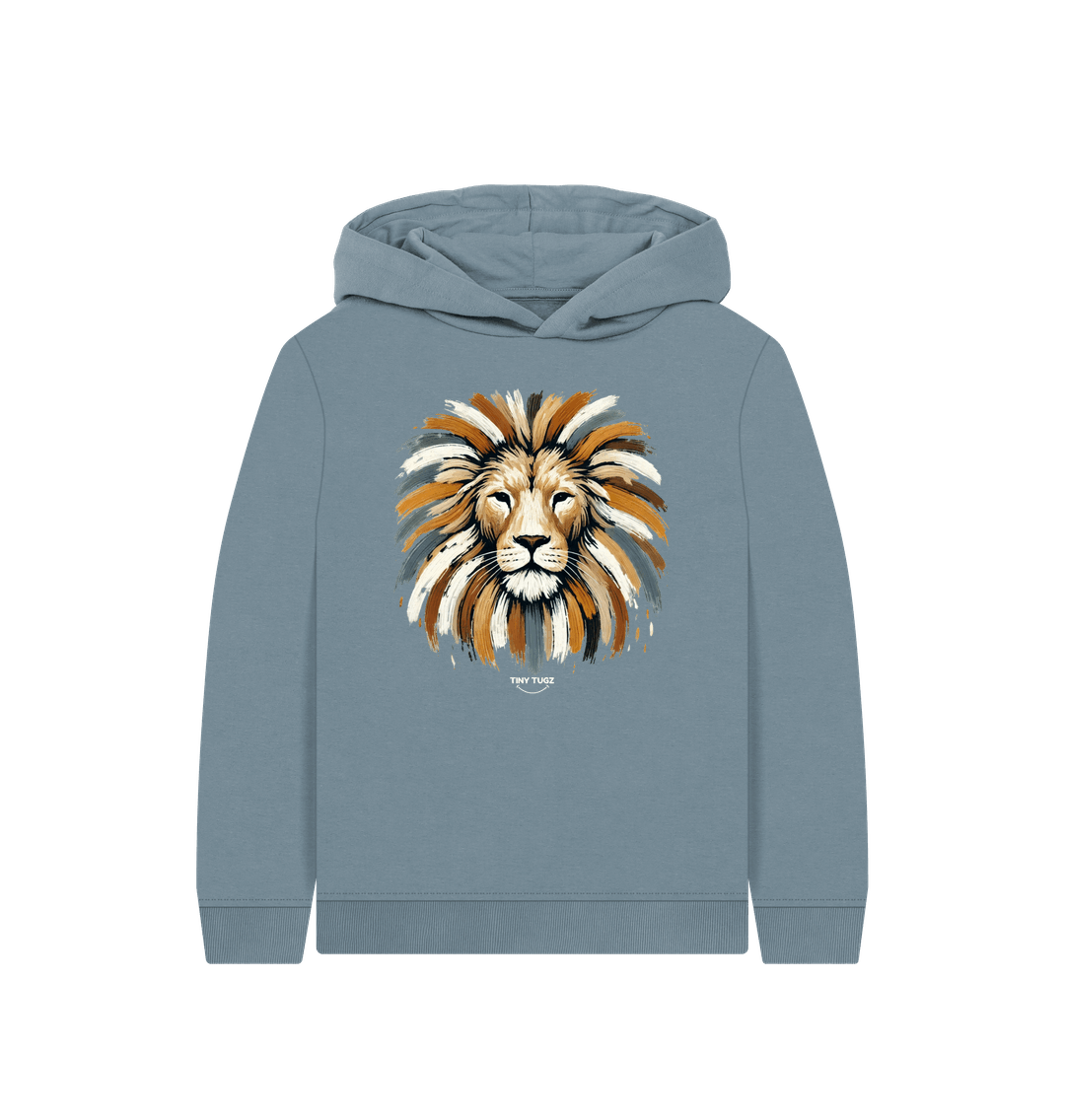 Stone Blue Printed Kids Hoodie