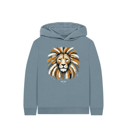 Stone Blue Printed Kids Hoodie