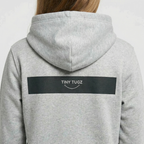 Tiny Tugz™ 100% Organic Cotton Teen Zip Hoodie – Stripe Logo – Grey