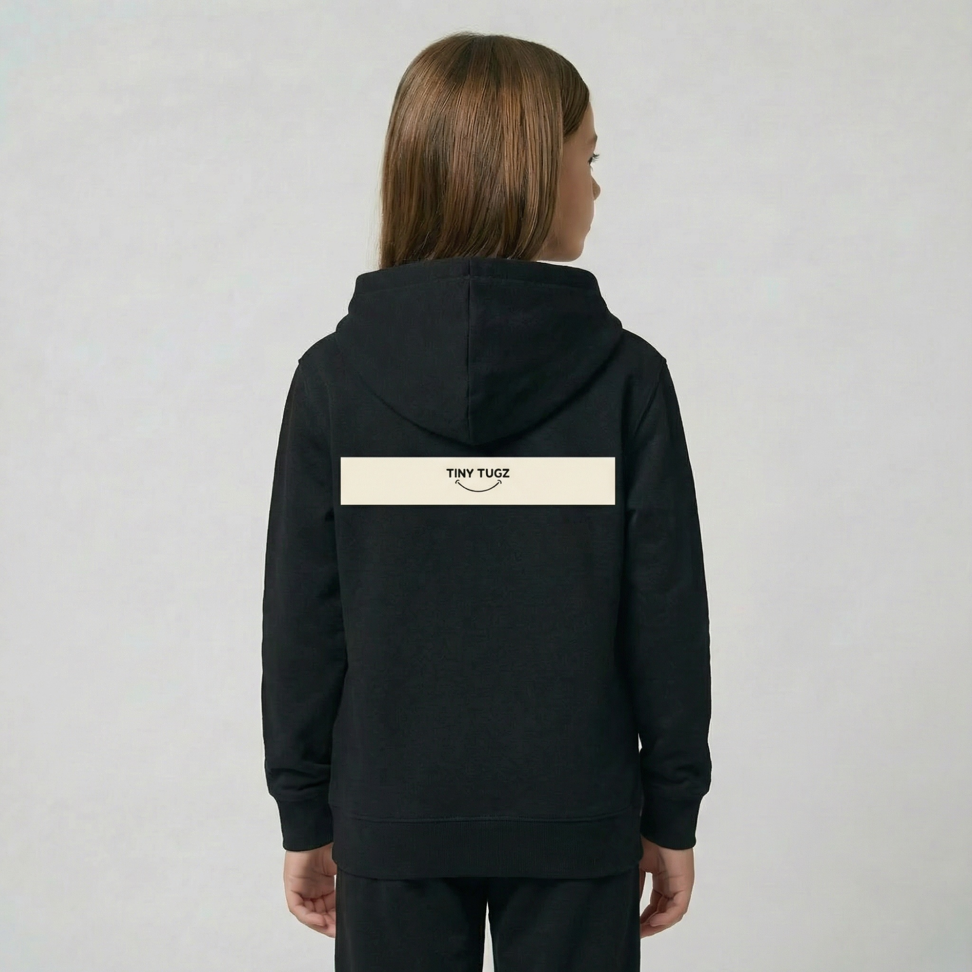 Tiny Tugz™ 100% Organic Cotton Teen Tracksuit – Stripe Logo – Black