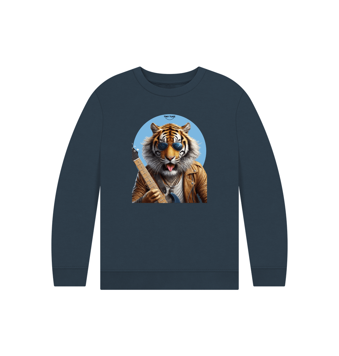 Navy Blue Printed Kids Jumper
