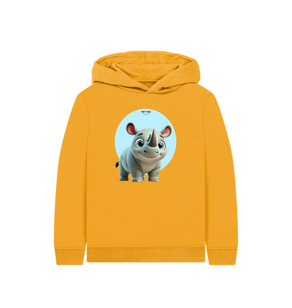 Mustard Printed Kids Hoodie