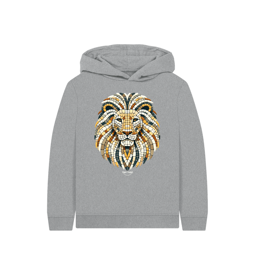 Athletic Grey Printed Kids Hoodie