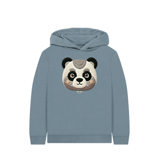 Stone Blue Printed Kids Hoodie