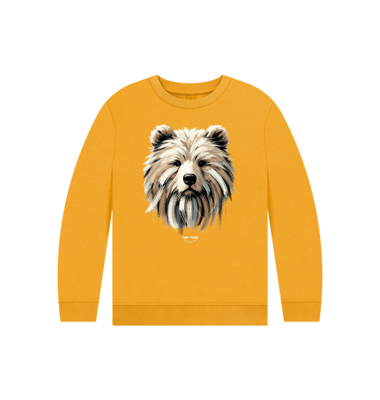 Mustard Printed Kids Jumper