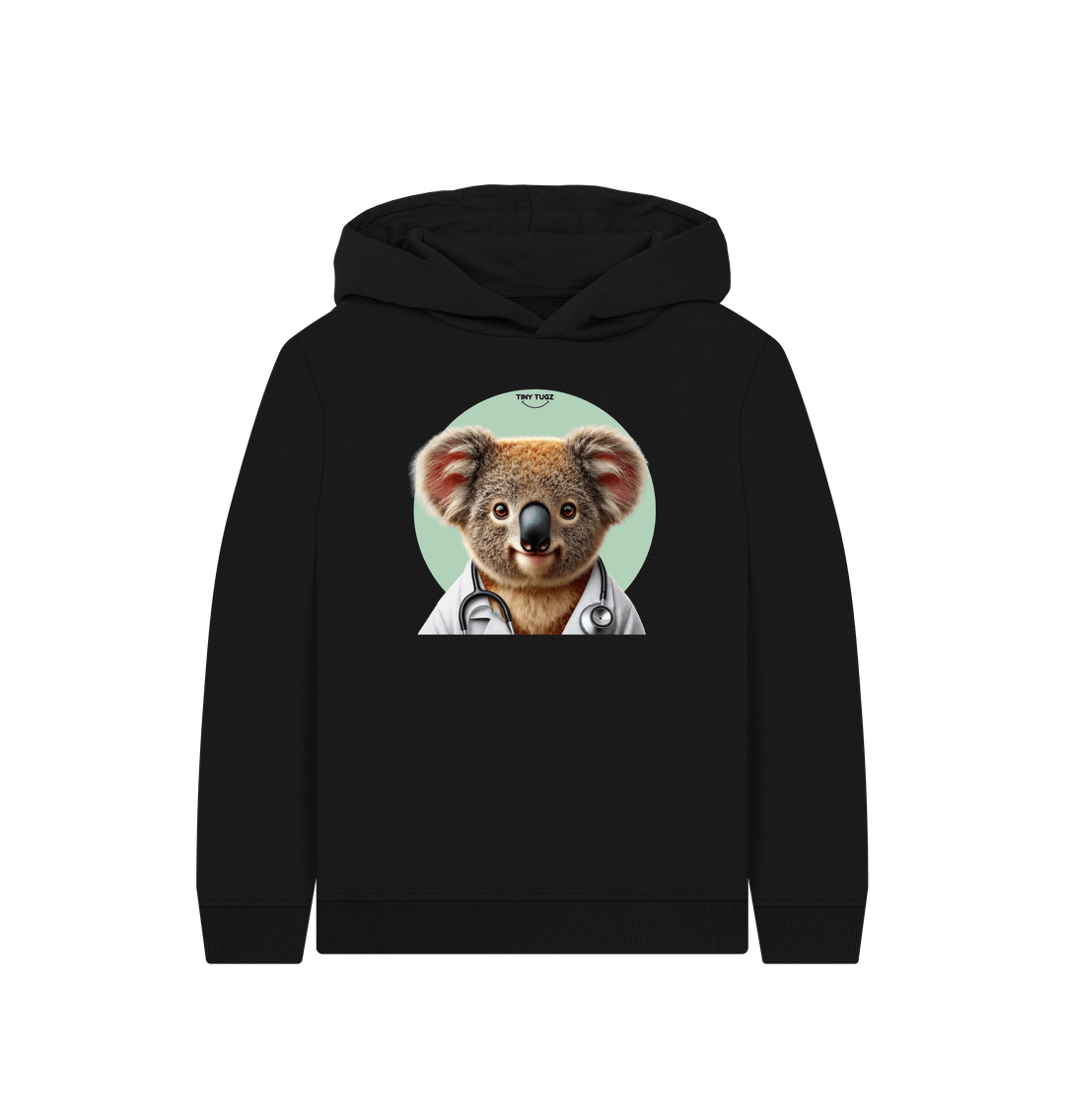 Black Printed Kids Hoodie