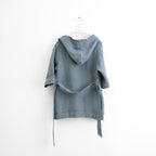 Linen Bathrobe for Kids - Blue Fog