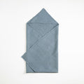 Linen Hooded Waffle Towel for Kids - Blue Fog