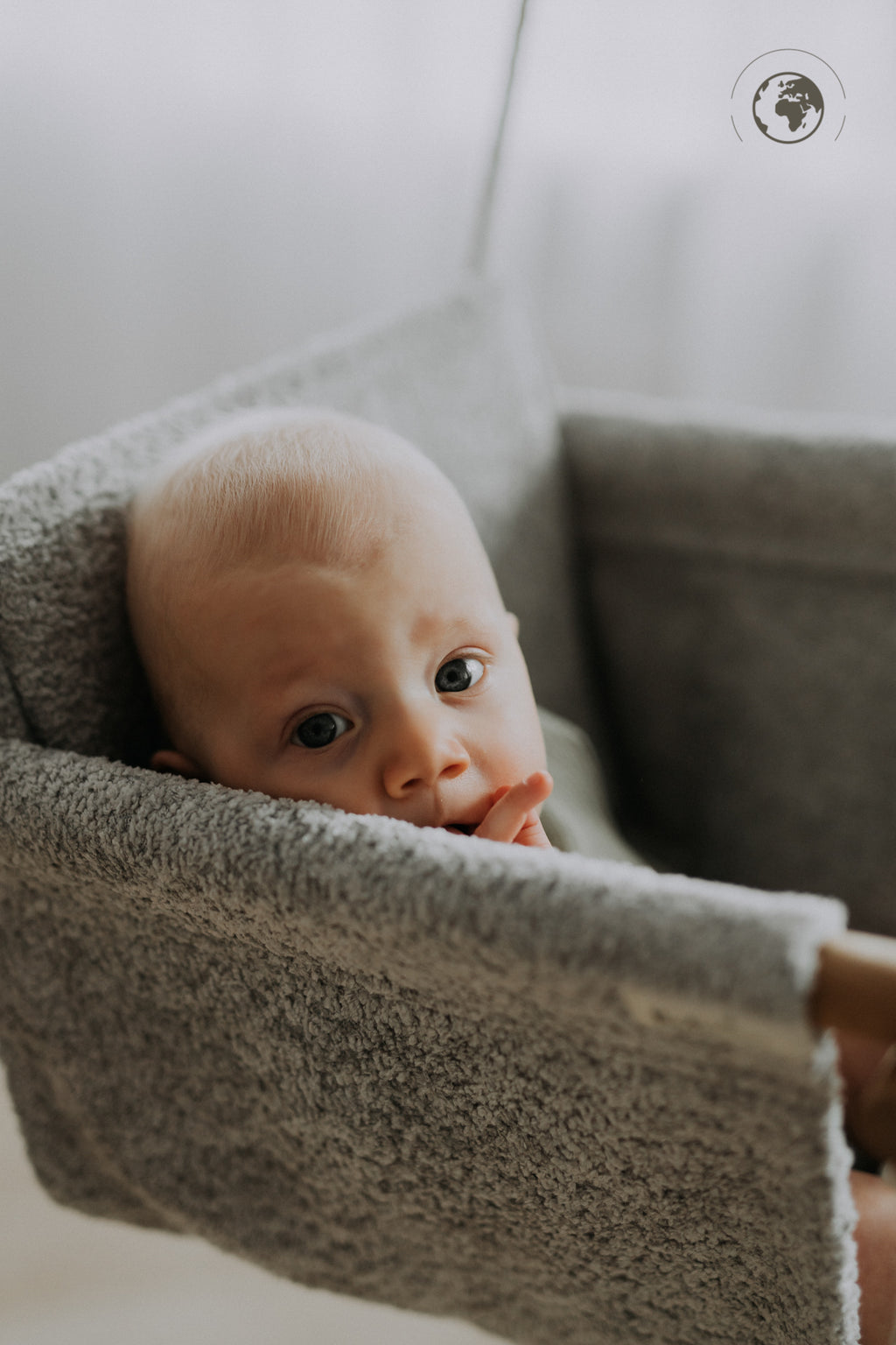 BaBi Baby Swing - Bouclé Stone Grey – OEKO-TEX® certified swing, handmade in Estonia