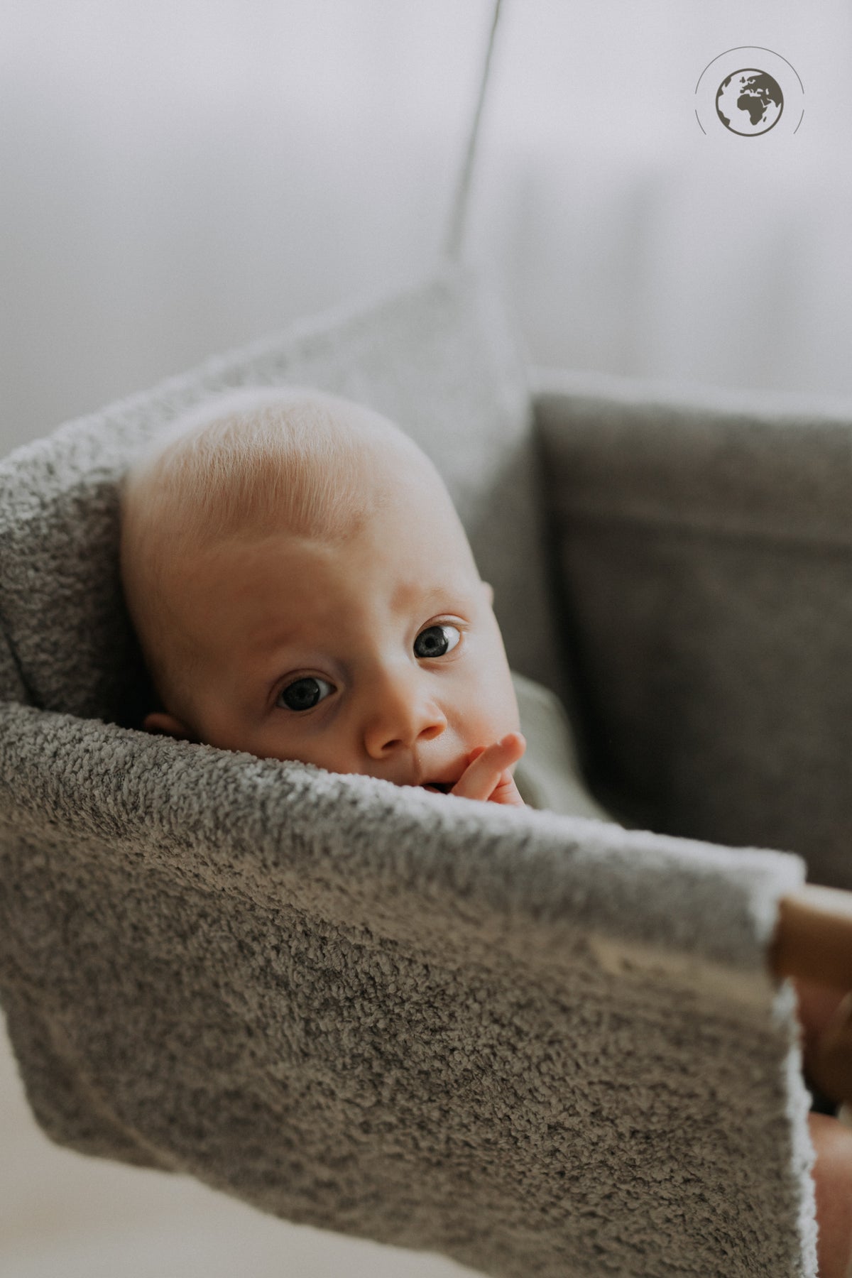 BaBi Baby Swing - Bouclé Stone Grey – OEKO-TEX® certified swing, handmade in Estonia