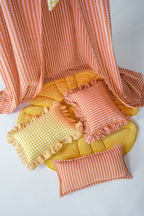 Ciel de Lit en Mousseline de Coton à Rayures Roses et Oranges pour Bébés et Enfants (0-6 ans)