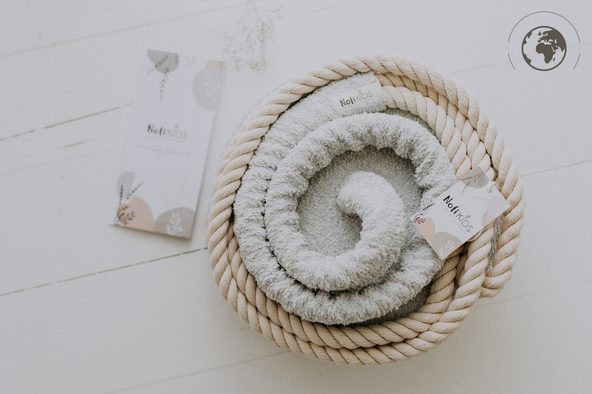 HopOn Swing - Bouclé Ice Grey – OEKO-TEX® certified swing, handmade in Estonia