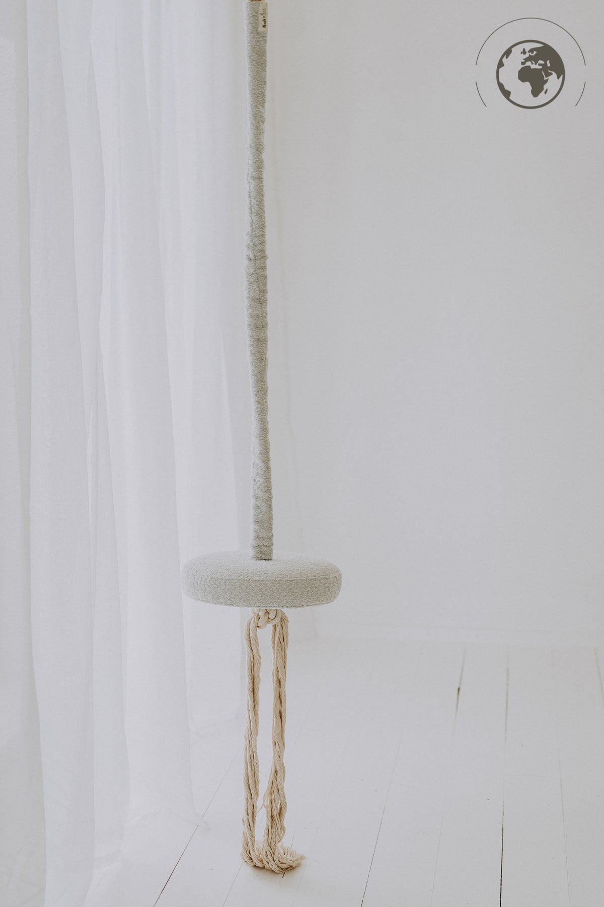 HopOn Swing - Bouclé Ice Grey – OEKO-TEX® certified swing, handmade in Estonia