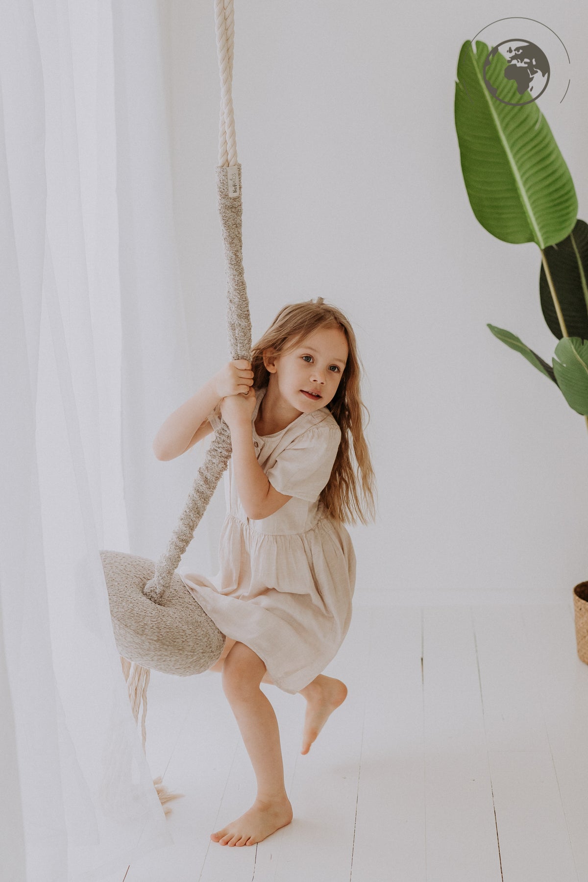HopOn Swing - Bouclé Sand – OEKO-TEX® certified swing, handmade in Estonia