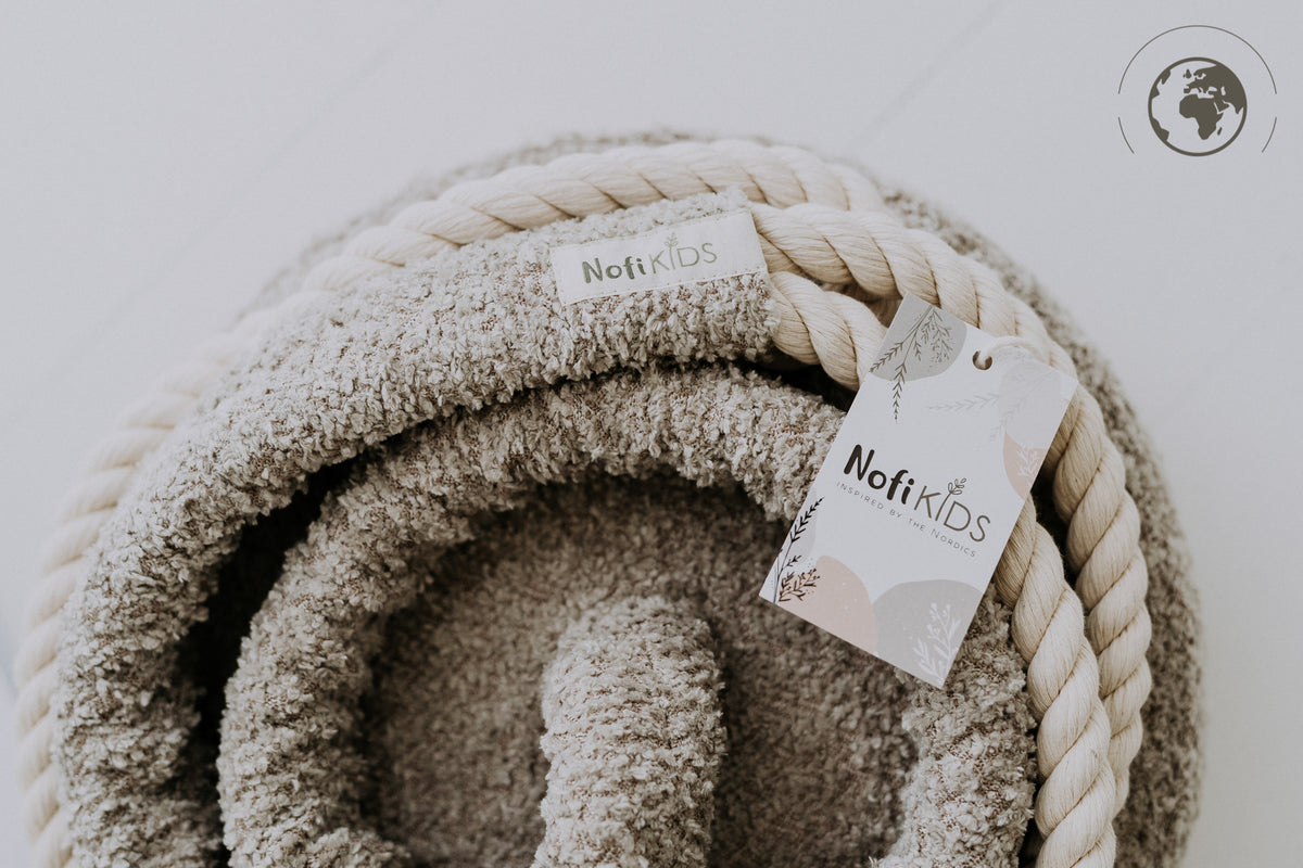 HopOn Swing - Bouclé Sand – OEKO-TEX® certified swing, handmade in Estonia