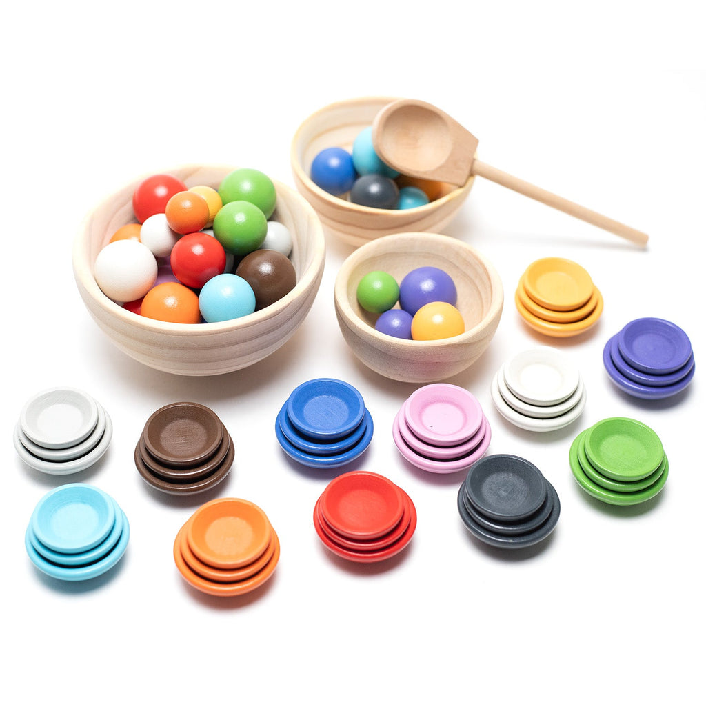 Wooden Toy Bowls and Balls Set - Montessori Open-Ended Toy