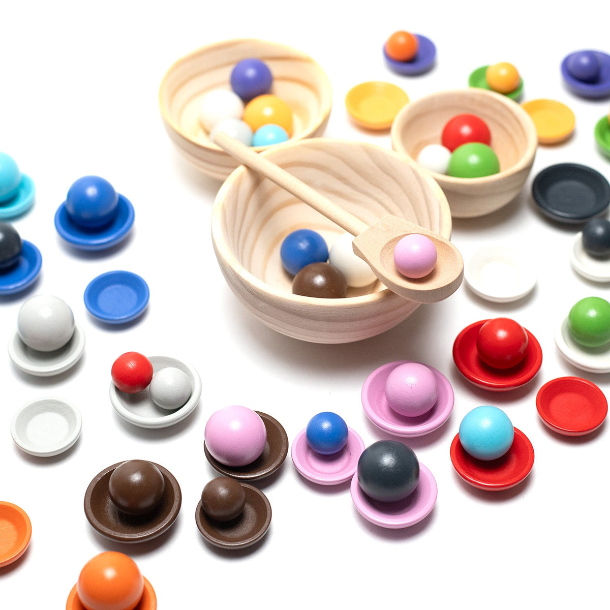 Wooden Toy Bowls and Balls Set - Montessori Open-Ended Toy
