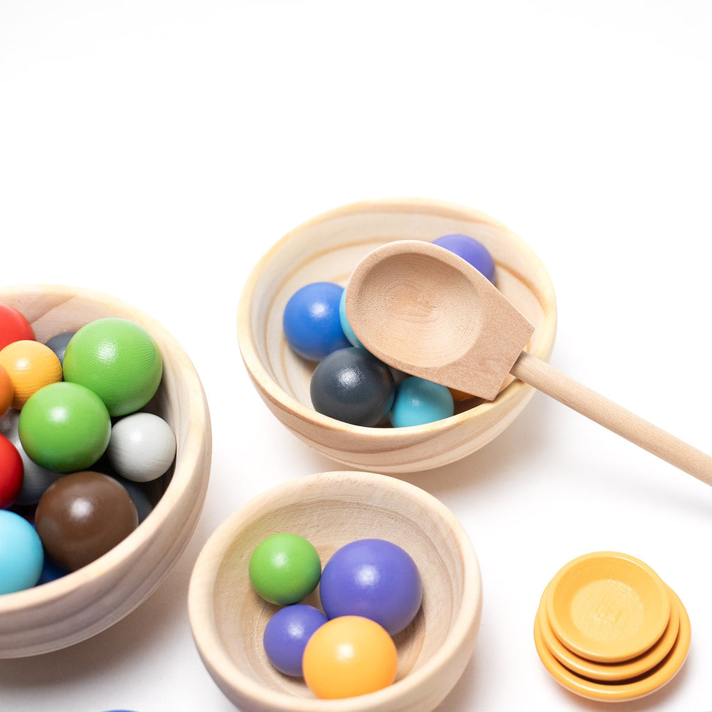 Wooden Toy Bowls and Balls Set - Montessori Open-Ended Toy
