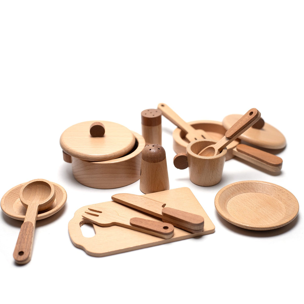 Wooden Toy - Cooking & Dining Set - Montessori Open-Ended Toy