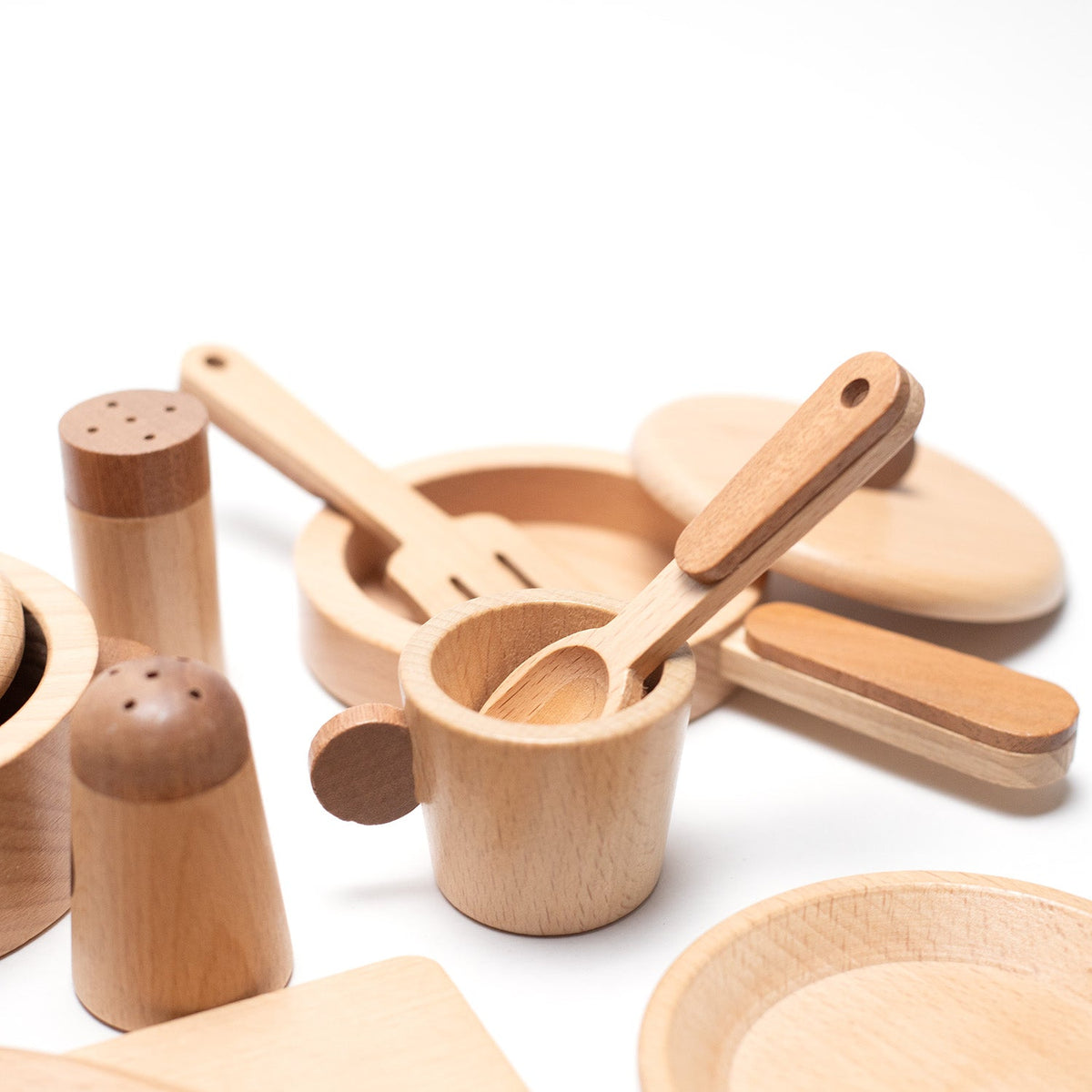 Wooden Toy - Cooking & Dining Set - Montessori Open-Ended Toy