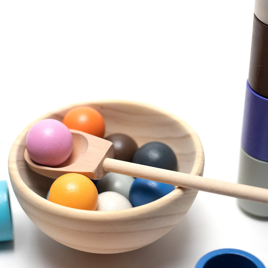 Wooden Toy Cups and Balls Set - Montessori Open-Ended Toy