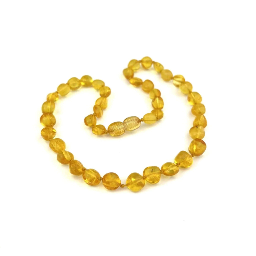 Baby/Child - Amber Necklace - Lemon Round Beads - 33cm