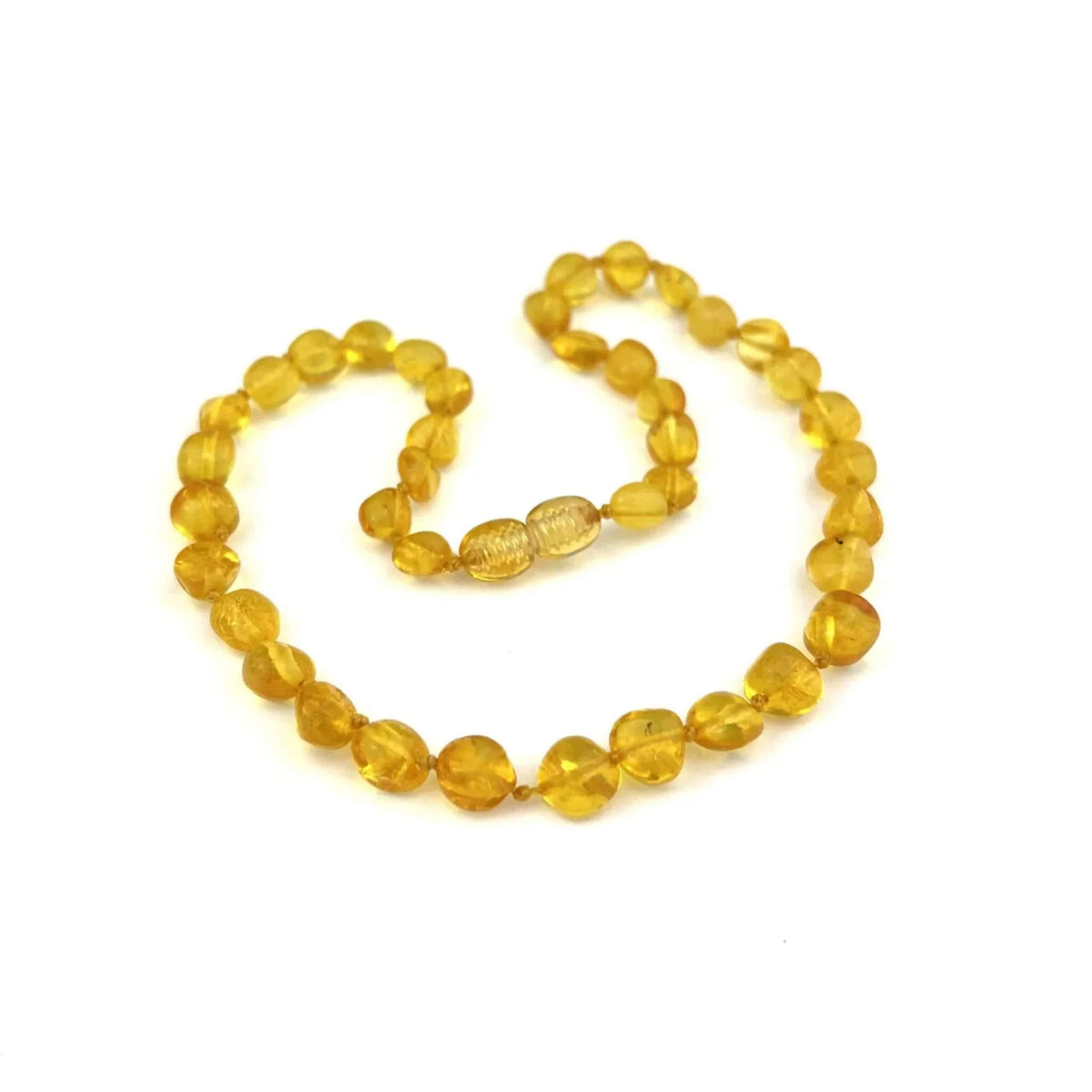 Baby/Child - Amber Necklace - Lemon Round Beads - 33cm