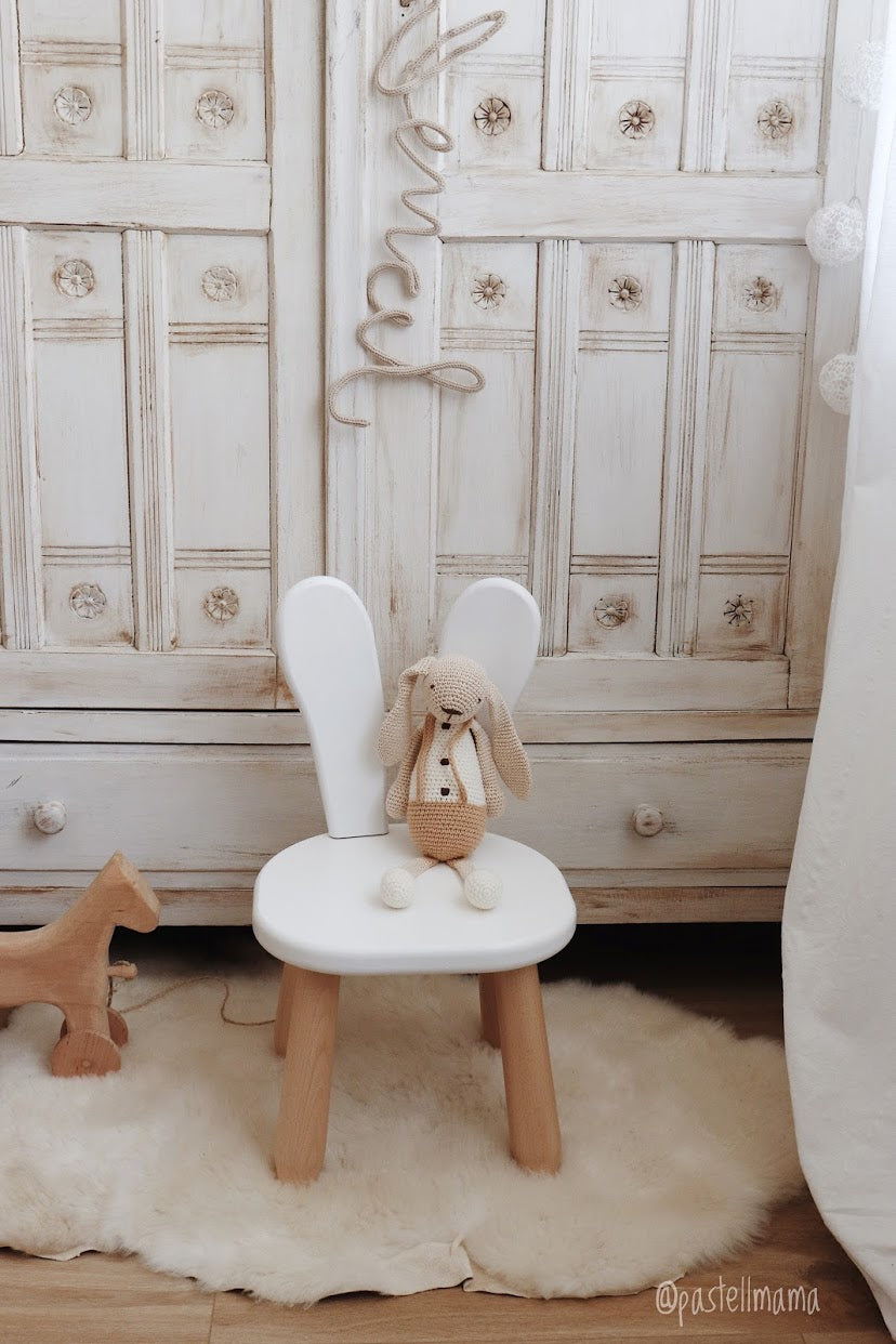 Ensemble Table et Chaise Enfant Scandinave en Bois de Hêtre Massif (Lapin)