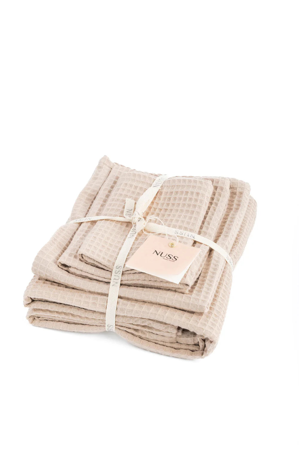 Kids’ Waffle Cotton Towel Collection (Beige) – 100% Cotton, Handmade