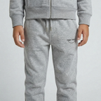 Tiny Tugz™ 100% Organic Cotton Kids Tracksuit – Stripe Logo – Grey