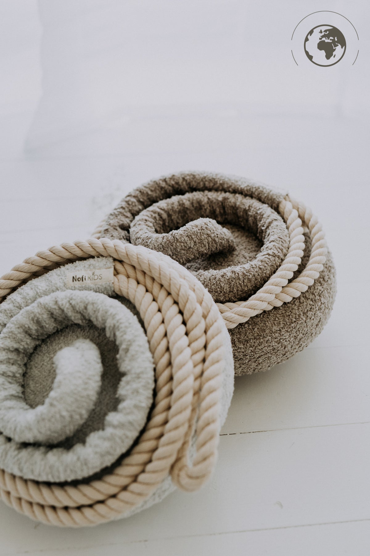 HopOn Swing - Bouclé Sand – OEKO-TEX® certified swing, handmade in Estonia