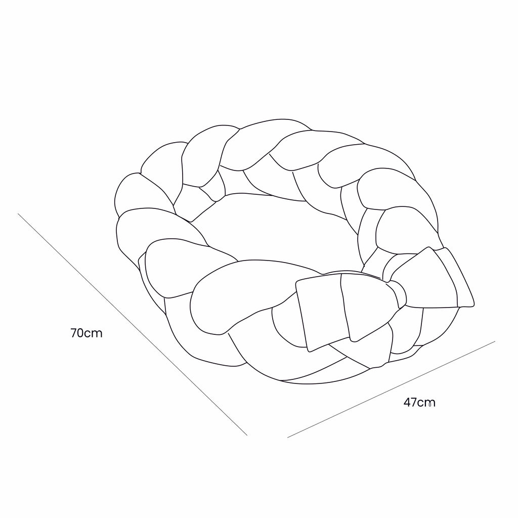 Baby Nest with Braided Protective Bumper — Cotton & Corduroy (Vanilla)