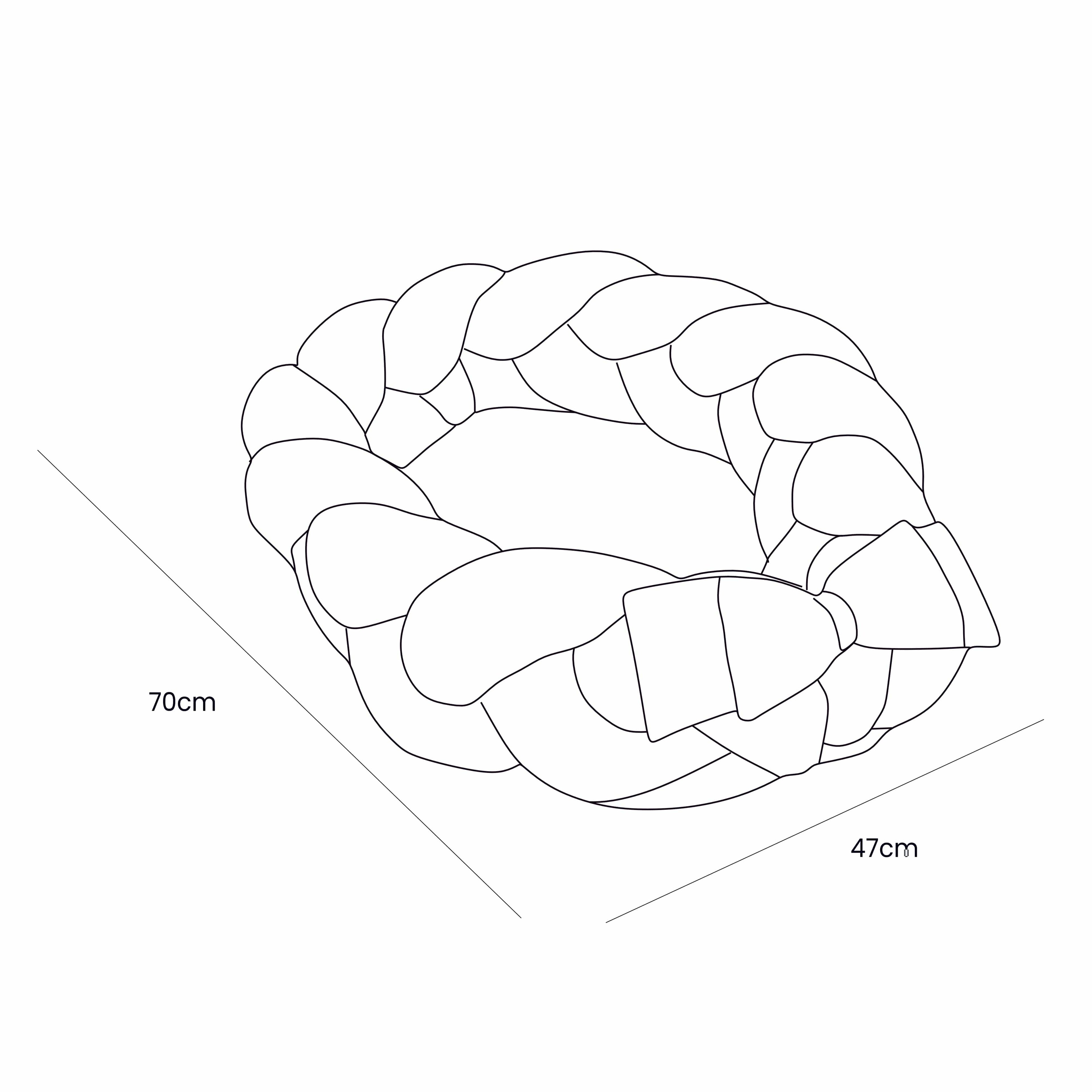 Baby Nest with Braided Protective Bumper — Cotton & Corduroy (Vanilla)