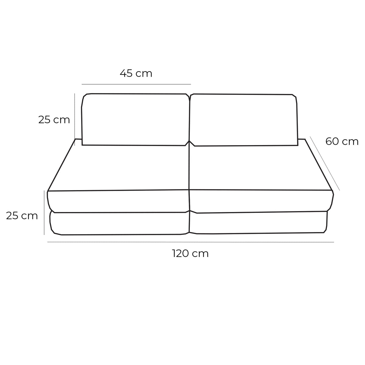 MeowBaby Small Modular Sofa for Kids - Slimcord Forrest, photo 2
