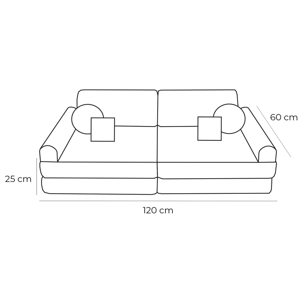MeowBaby Medium Modular Sofa for Kids - Slimcord Forrest, photo 2