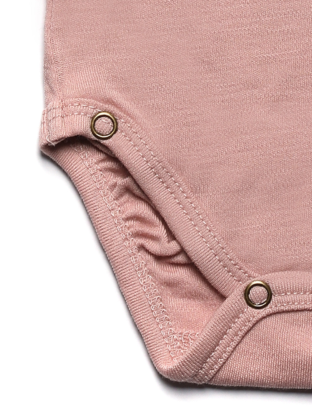 Wool Wrap Romper, Short Sleeve - Merino Wool - Misty Rose
